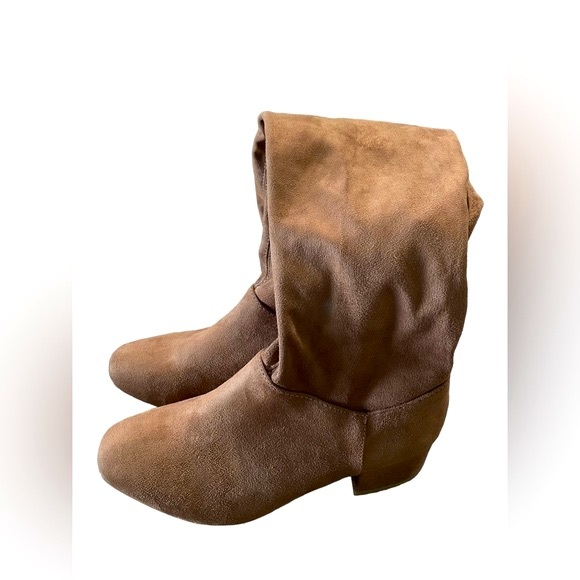 Wild Diva Women's Size 7 Brown Faux Suede Over the Knee Chunky Block Heel Boots - Picture 4 of 8